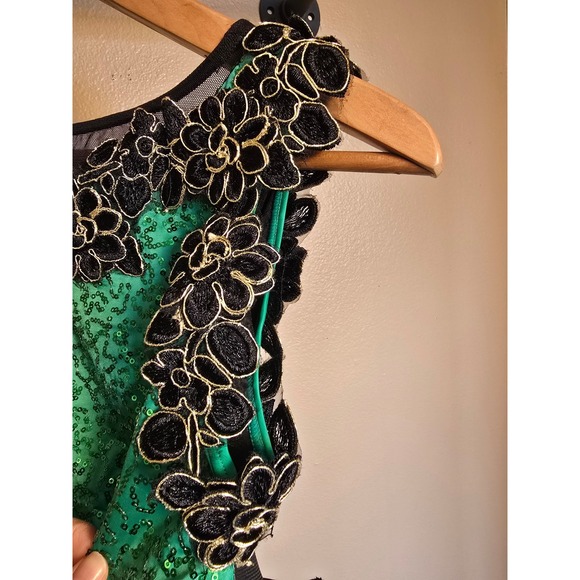 Weissman green and black dance costume child size medium - Picture 3 of 9